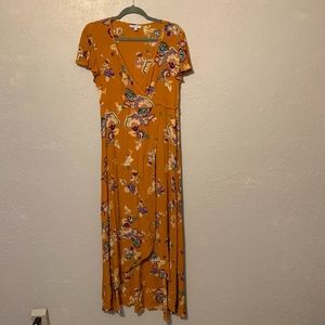 Mustard Floral Dress